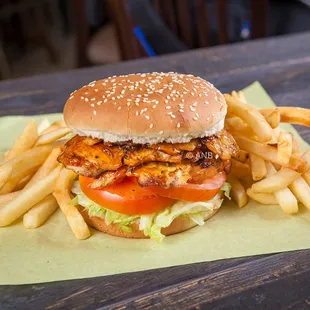*NEW* Chicken Burger w/Fries