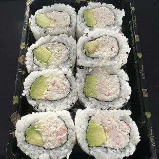 California rolls , I usually get the chicken bento but wanted something lighter today. This place is A1