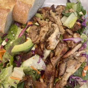 Blue plate salad w chicken and the dressing tossed in.  Loved!!!  So flavorful and refreshing!