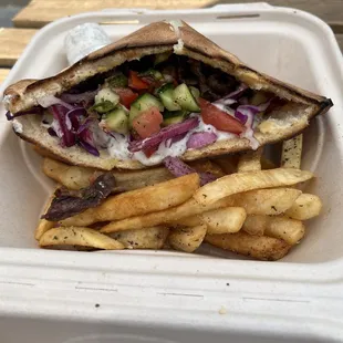 Lamb shawarma sandwich
