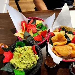 Guacamole and homemade chips