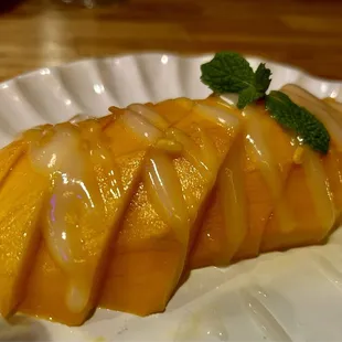 Fresh mango dessert.