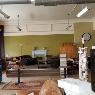 the interior of a coffee shop