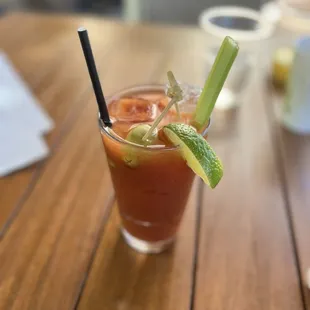 a bloody drink on a table