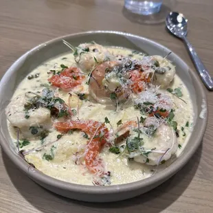 Three cheese ravioli with shrimp - this was the lunch special, it was incredibly delicious and fresh with handmade pasta!