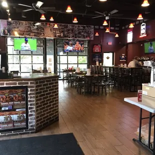 Lots of lights, open space and plenty of seating.