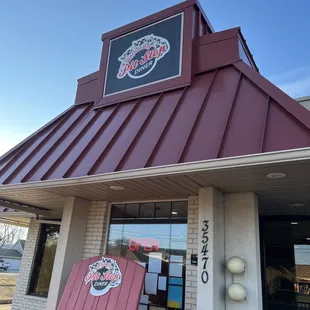 the front of the restaurant