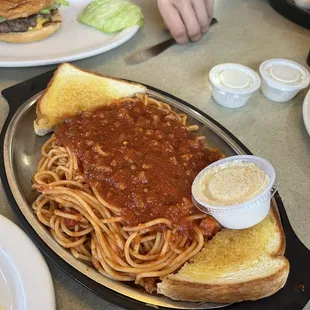 Spaghetti... this was just ok to me. The sauce is definitely on the sweeter side. I took it home and doctored it up and it was good