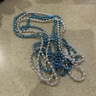 The girls always have goodies, treats and this day they had beads for all the customers in Detroit Lions colors for Sunday games!