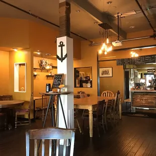 the interior of a cafe