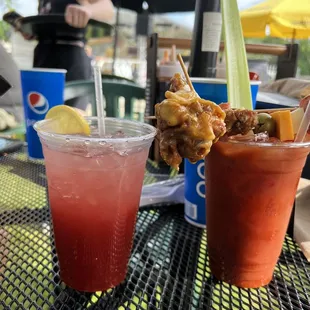 Raspberry lemonade and meaty Bloody Mary