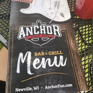 a menu on a table