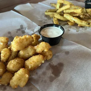 Cheese curds and pickle fries