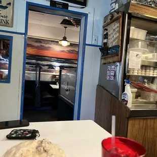 Booths in a separate dining area. Each booth has its own wall juke box!