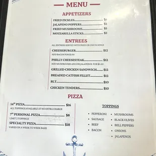Menu Page 1