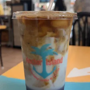 The iced Blueberry Caffe with coconut milk  obsessed isn't even the word