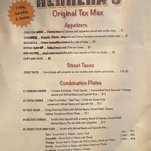 Menu as of 07*29*2023