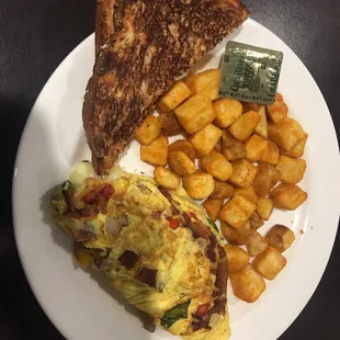 Omelette with toast