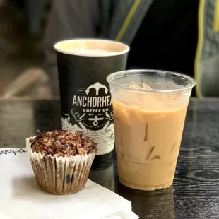 Honey Bunches of Cold Brew, Ginger Cookie Latte, Banana Berry Oat Muffin