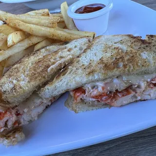 Lobster & Shrimp grilled cheese sandwich