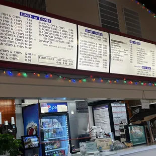 Menu, front of house