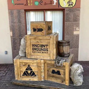 décor located outside of shop entrance