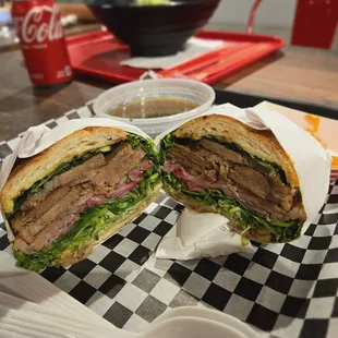 I love this sandwich. The meat is very tender and juicy, very flavorful. You have to try this out.