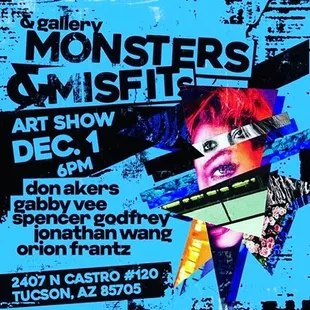 Save the date: DECEMBER 1! Monsters &amp; Misfits Art Show is happening in Tucson, AZ featuring art by Orion Frantz, follow at @loosebones
