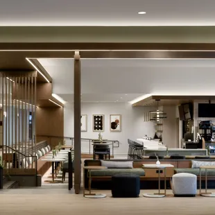  a living room and dining area