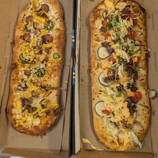 The Glizzy McGuire and Sun&apos;s Out Buns Out pizzas