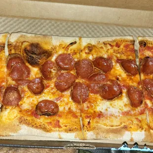 Pepperoni and shredded cheese