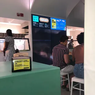 Seating area with digital menu