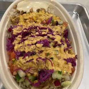 Chicken shawarma rice bowl