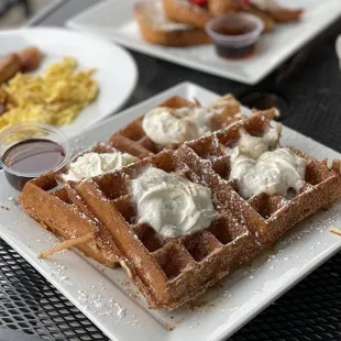 4.2.22 Churro waffles with fried chicken (not pictured) and French toast combo