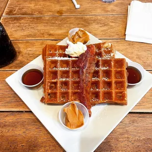 Peanut Butter Bacon waffles