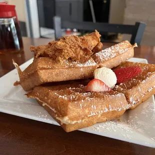waffles, food
