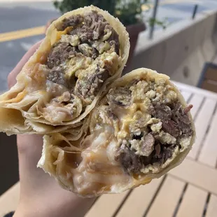 Breakfast Burrito with steak