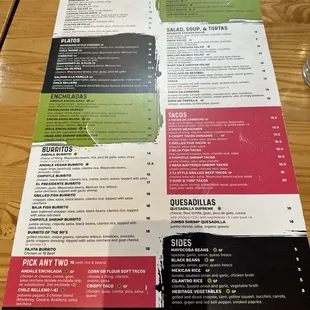 menu