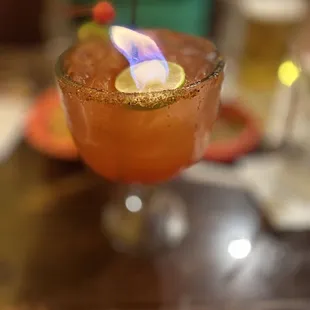 a close up of a drink