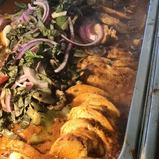 Andalous chicken , white meat " to die for