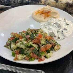 Salad and hummus