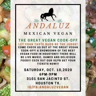 Come check us out at The Great Vegan Cook-Off!!!