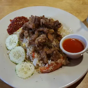 "Dinner Select" Thai Fried Rice with Garlic Peppered Pork. SO GOOD!!!!
