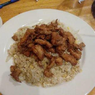 Thai Fried Rice with Garlic Pepper Pork