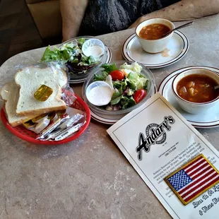 Soup Salad n Bread Basket included with every meal  on the cheap