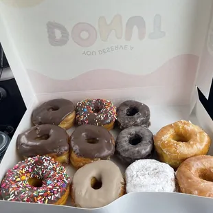 An assorted dozen, minus one because I had to eat one on the way home.