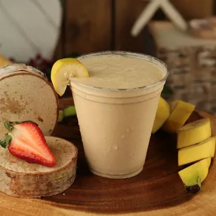 a banana and strawberry smoothie