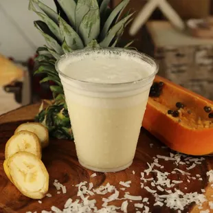 a pineapple and banana smoothie