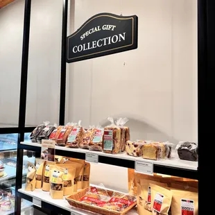 a display of baked goods