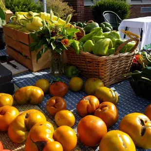 Nice morning for the market,  lots of fresh veggies.